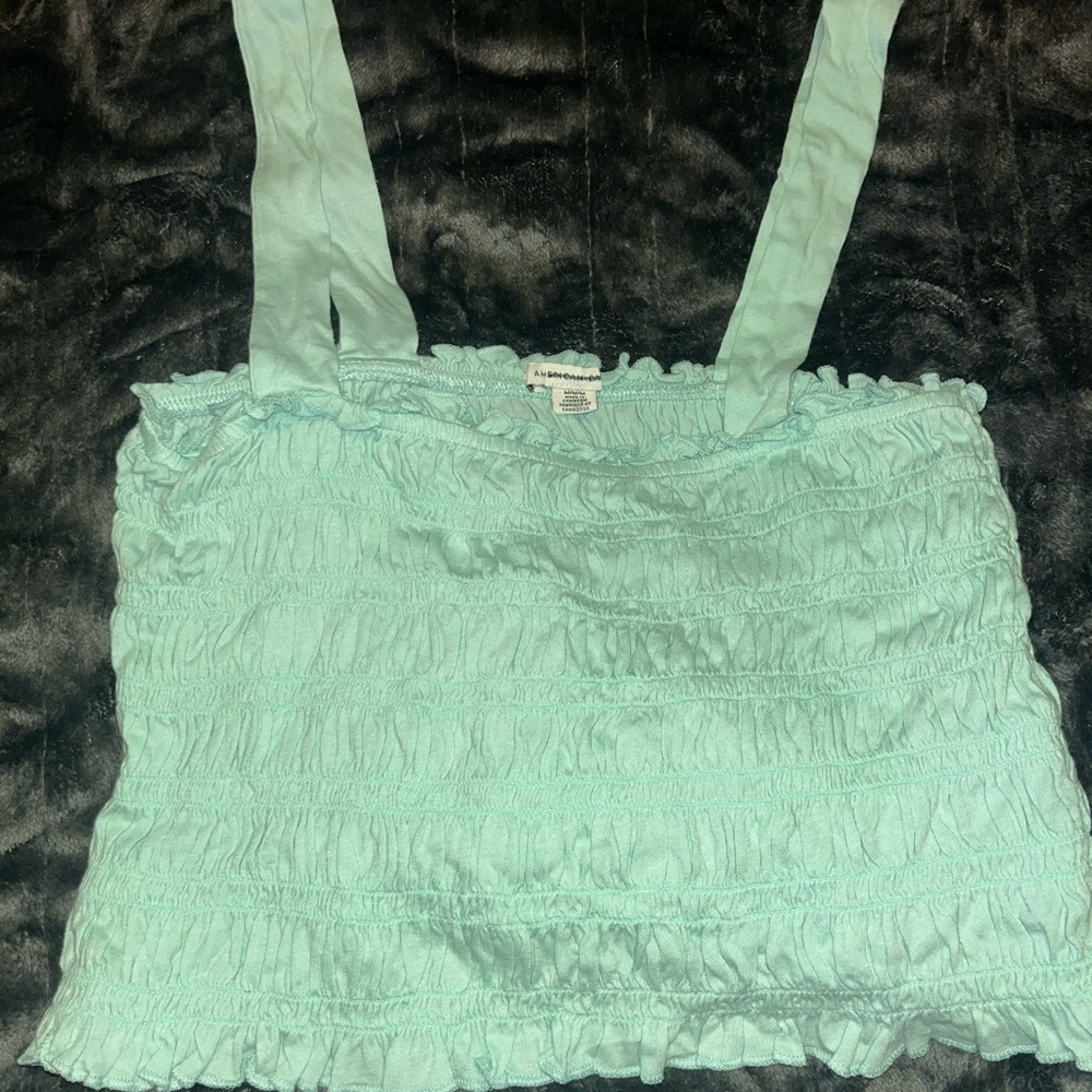 American Eagle Outfitters Aqua Ruffled Camisole